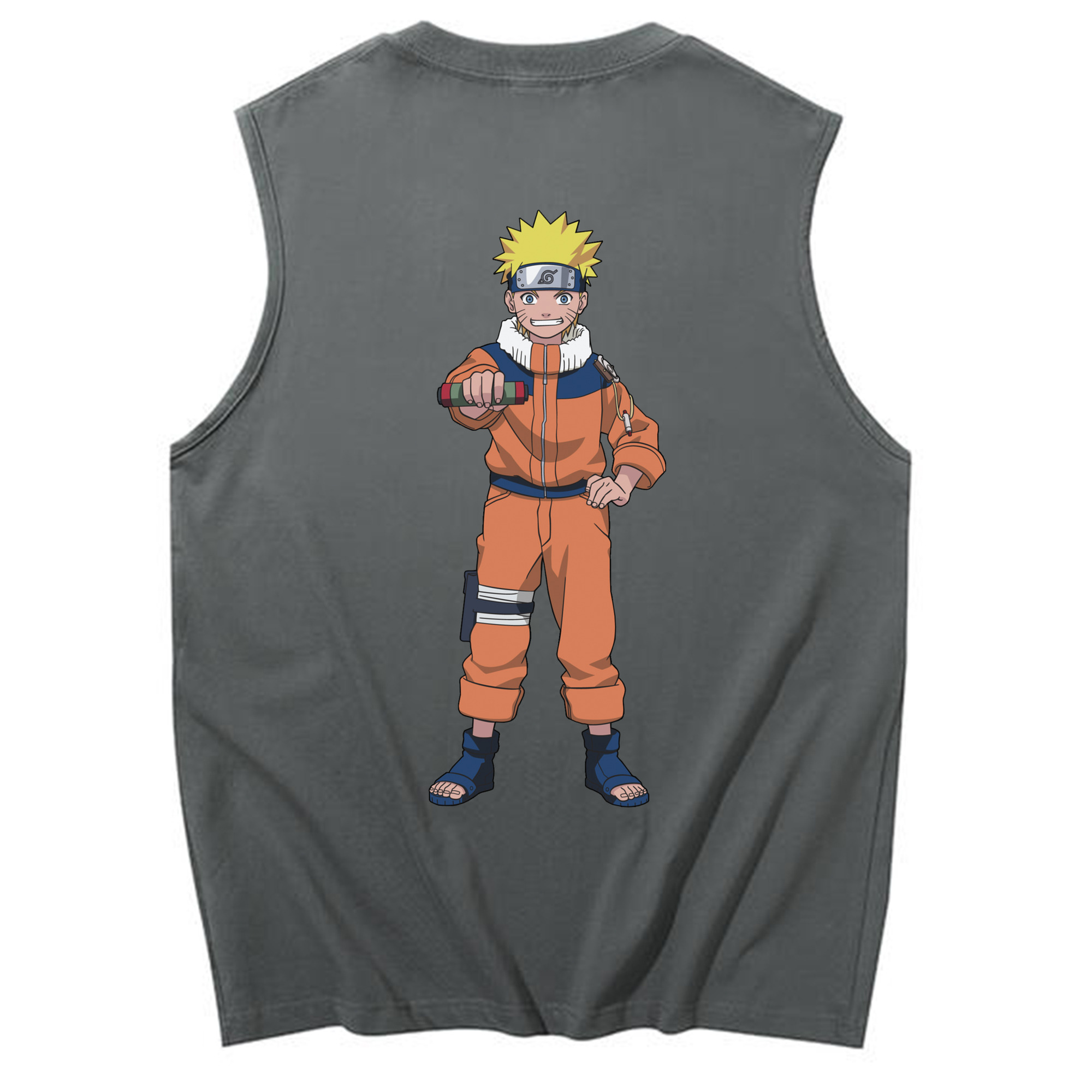 （画像用） NARUTO -ナルト- うずまき ナルト Uzumaki Naruto コットン100％タンクトップ（背面プリント）